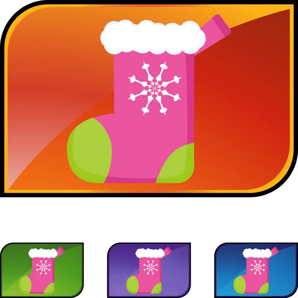 Noël Stocking icône web — Image vectorielle