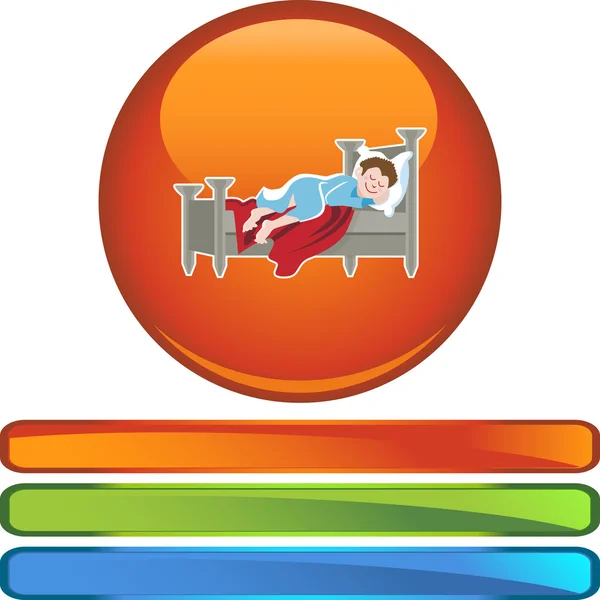 Man sleeping on bed — Stock Vector