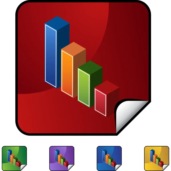 Staafdiagram web knop — Stockvector