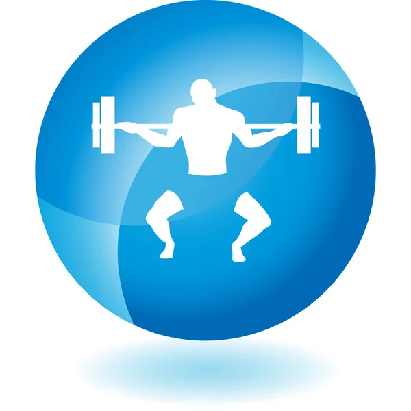 Bodybuilder web button — Stock Vector