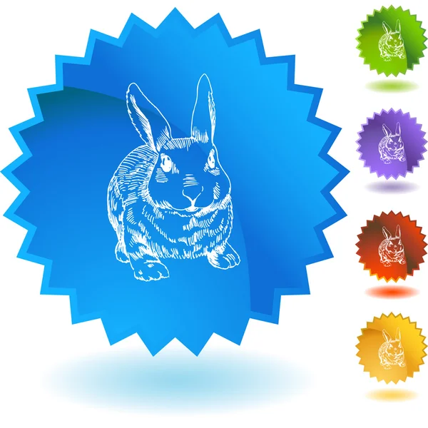 Rabbit web button — Stock Vector