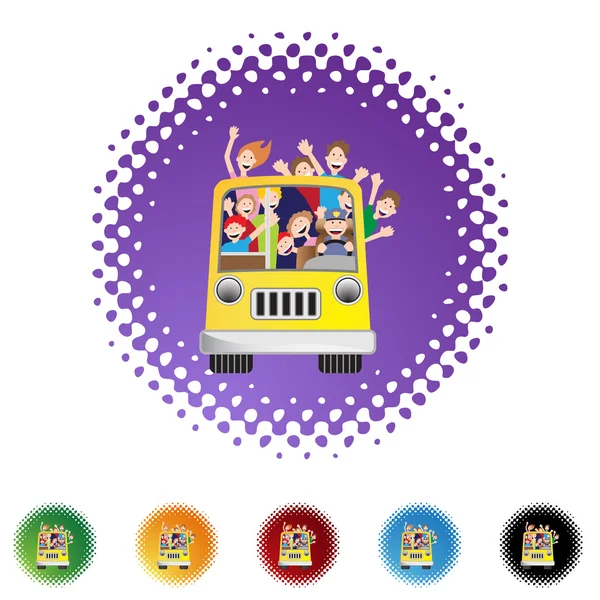 Bus Riders web icon — Stock Vector