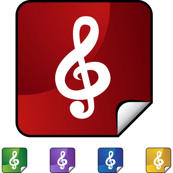 Note de musique bouton web — Image vectorielle