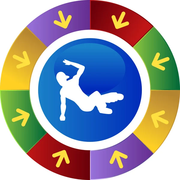 Breakdancer icon web button — Stock Vector