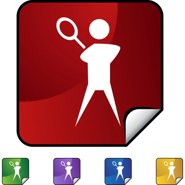 Jugador de tenis icono web — Vector de stock