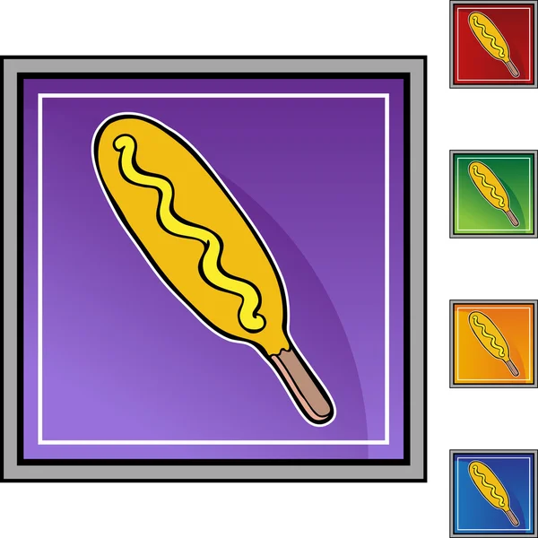 Corndog botón icono — Vector de stock