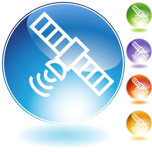 Satelliet Crystal pictogram — Stockvector