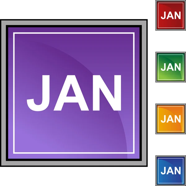 Bouton web Janvier — Image vectorielle