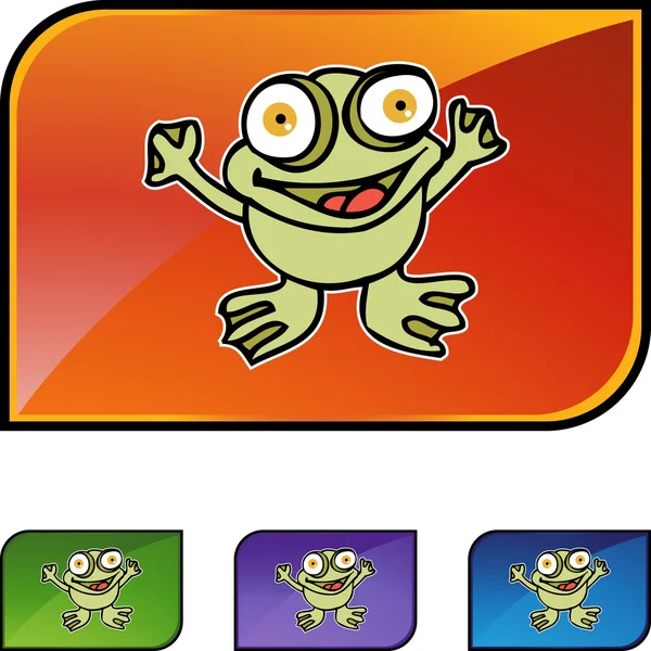 Frosch-Webbutton — Stockvektor