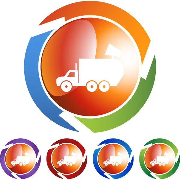 Bouton web camion poubelle — Image vectorielle