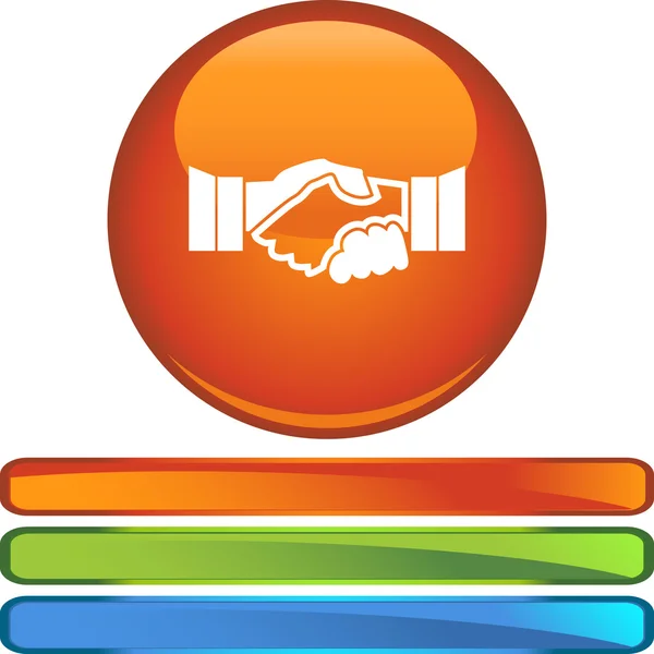 Handshake web button — Stock Vector