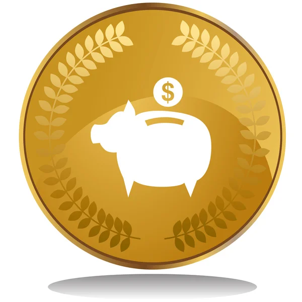 Banco de moedas ícone da web — Vetor de Stock