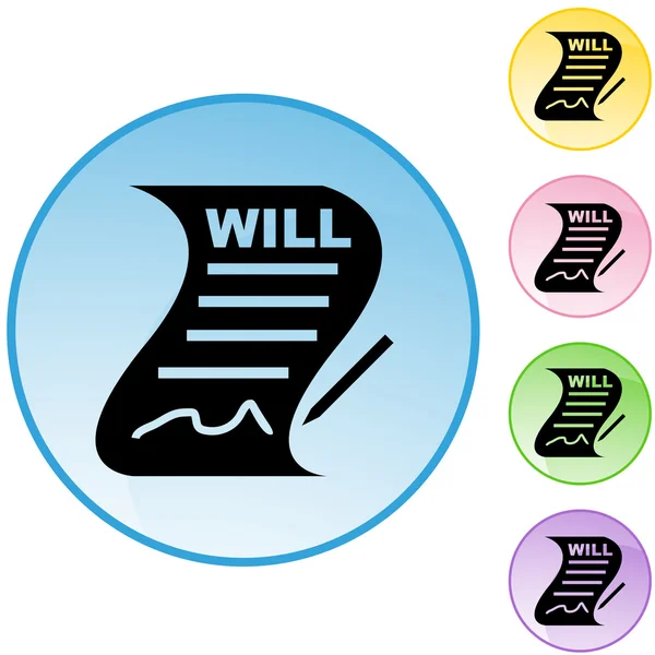 Signed Will web icon — Stock Vector