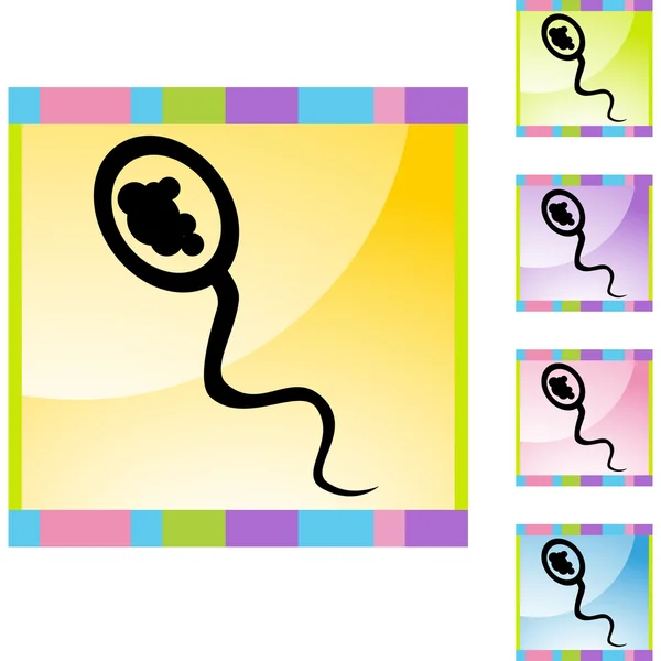 Sperm Cell web button — Stock Vector