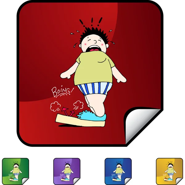 Boy and Weight Gain — Stock Vector