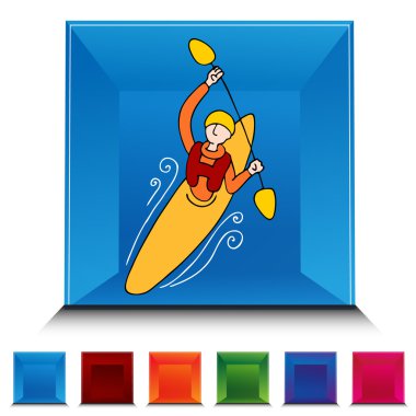 Kürek Kayık adam değerli taş düğme kümesi