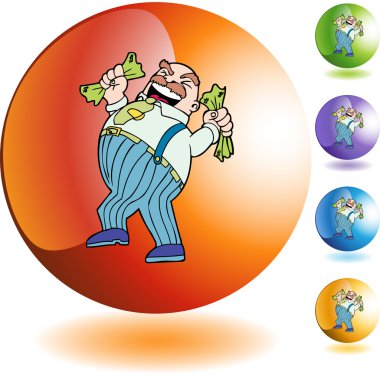 Açgözlülük adam kutsal kişilerin resmi düğme