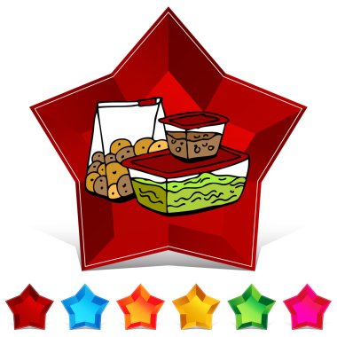 Artık yemek yiyecek depolama konteyner Gemstone düğme kümesi