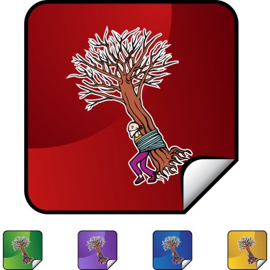 Adam ağaç web düğmeye bağlı