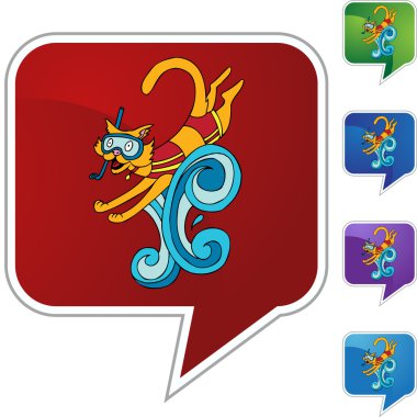 Yüzme kedi web simgesi