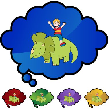 Triceratops ve çocuk web simgesi