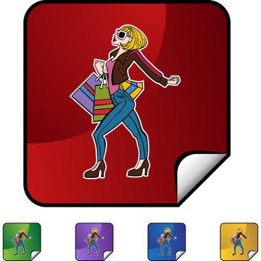 Alışveriş kadın web simgesi