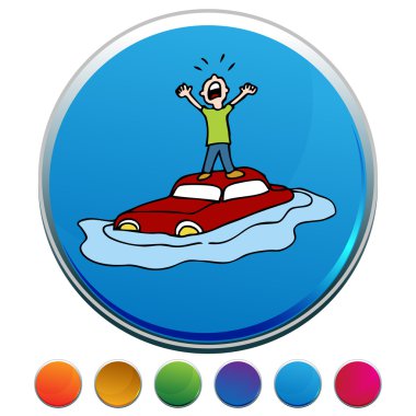 Sular altında araba düğme kümesi