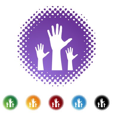 Yükseltilmiş el web düğmesi