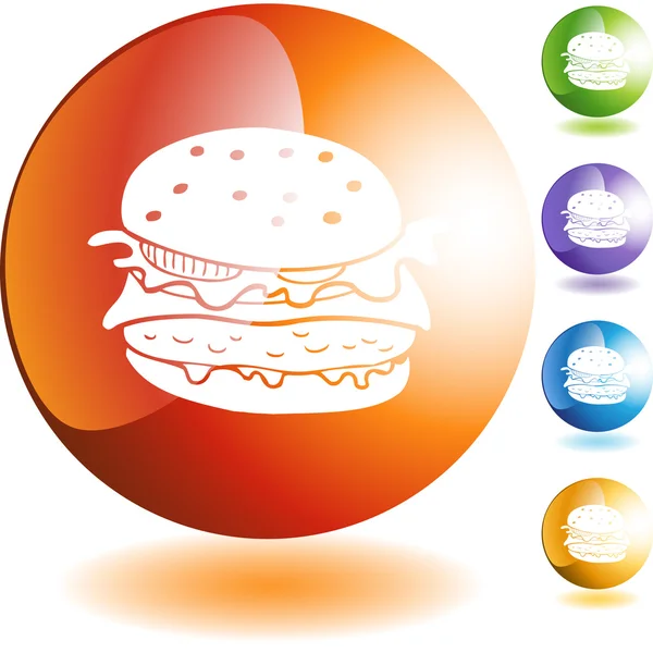 Burger icono web — Vector de stock