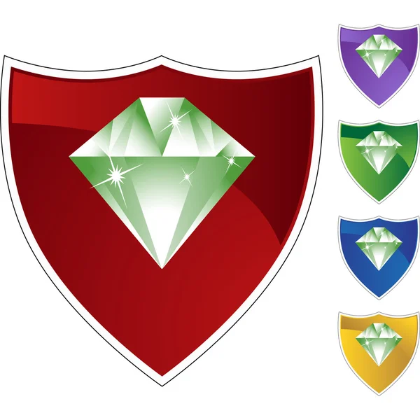 Emerald icon button — Stock Vector