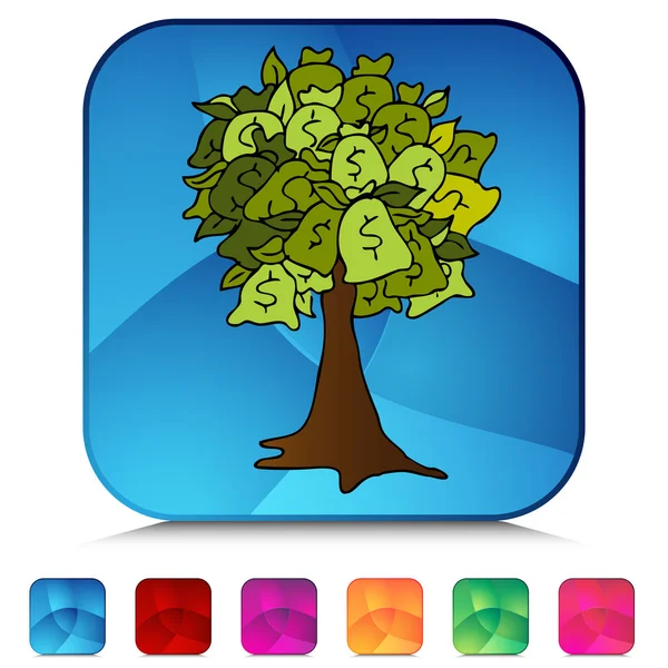 Árbol bolsa de dinero — Vector de stock