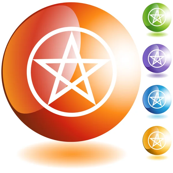 Pentagram button icon — Stock Vector