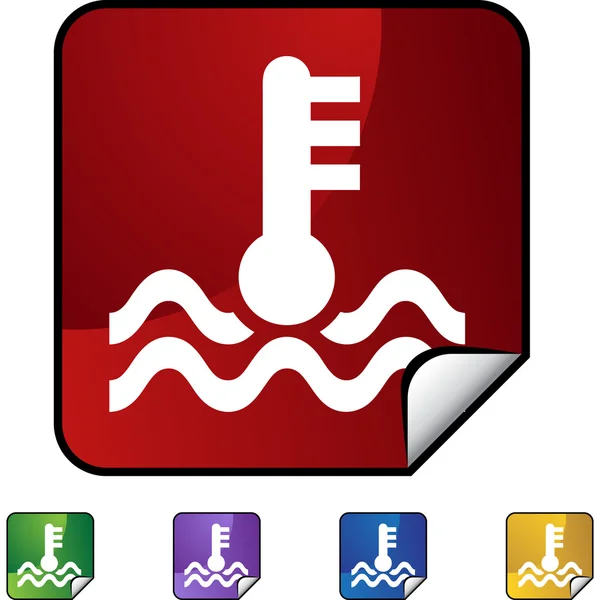 Water temperature web button — Stock Vector