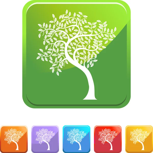 Φύλλα δέντρο εικονίδιο — Διανυσματικό Αρχείο