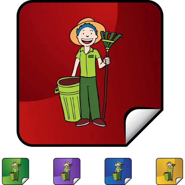 Botão ícone do jardineiro — Vetor de Stock