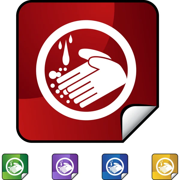 Handwashing button icon — Stock Vector