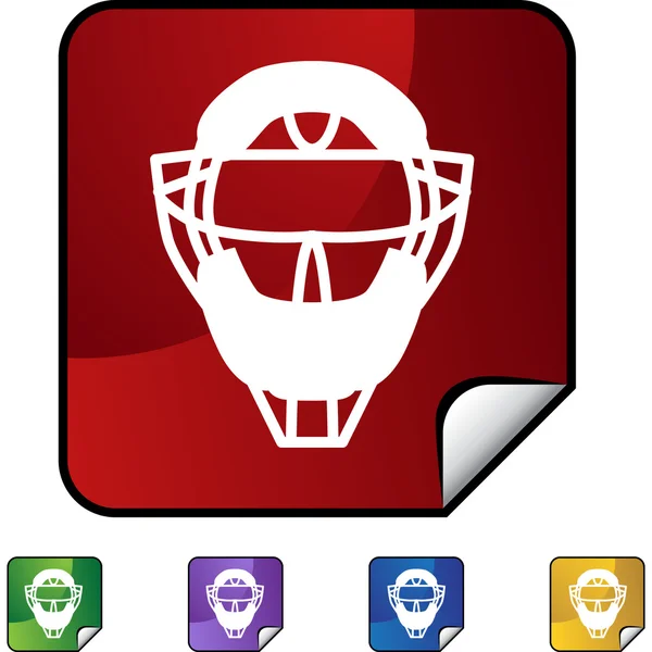 Umpire mask web button — Stock Vector