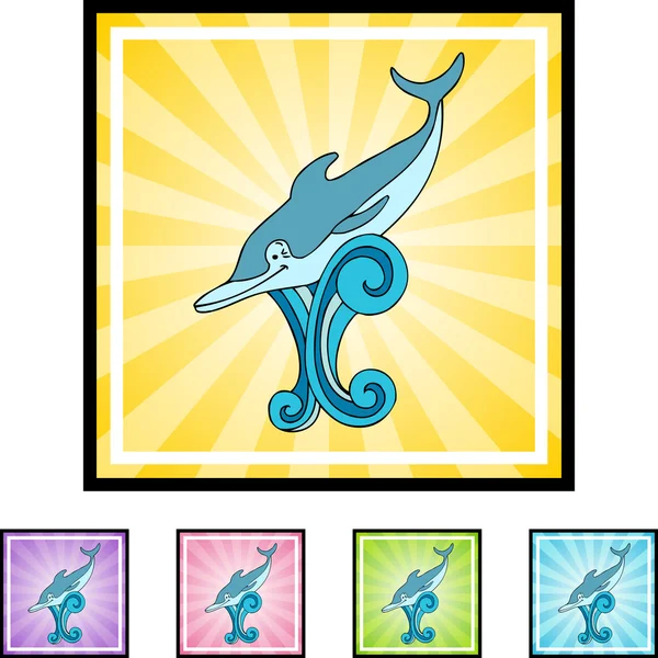 Delfin pókháló ikon — Stock Vector