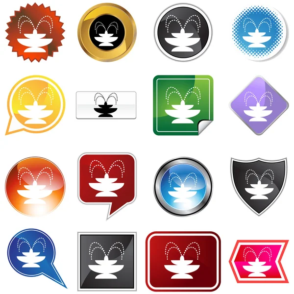 Szökőkút Icon Set — Stock Vector