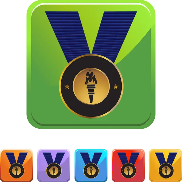 Gouden medaille web pictogram — Stockvector