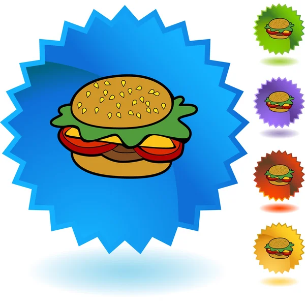 Burger web button — Stock Vector