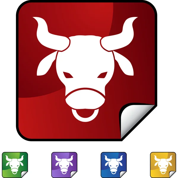 Taurus web knop — Stockvector