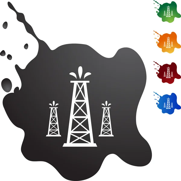 Web-кнопка нефтяной скважины — стоковый вектор