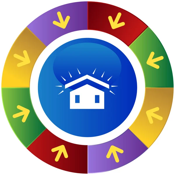 Nuevo botón icono de techo — Archivo Imágenes Vectoriales