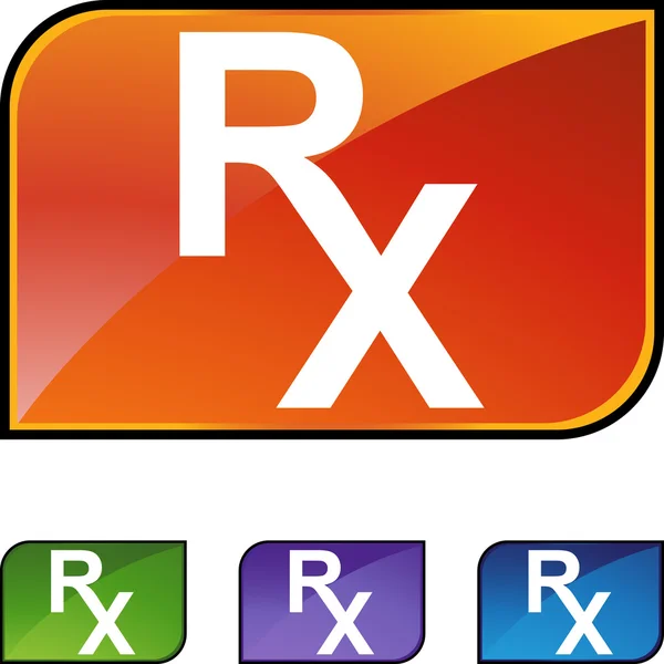 Prescription Symbol icon button — Stock Vector