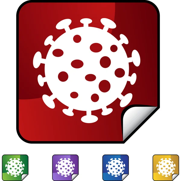 Virus web knop — Stockvector