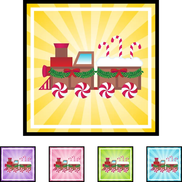 Candy Train botão — Vetor de Stock
