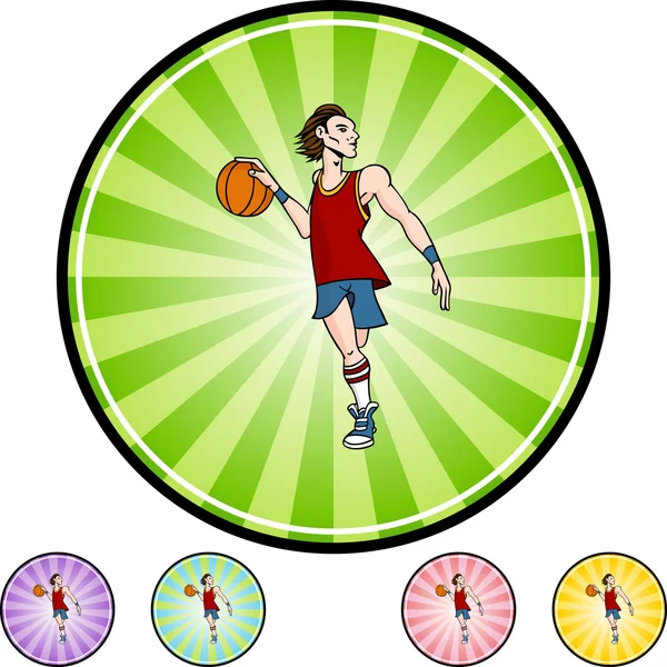 Icono jugador de baloncesto — Vector de stock