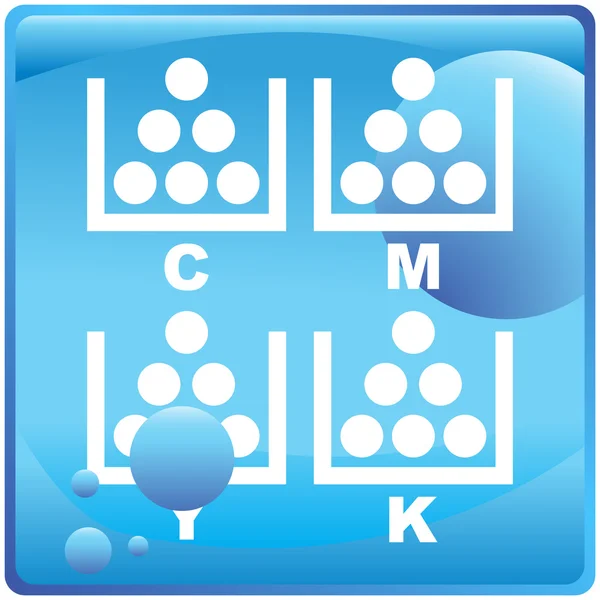 CMYK Printing button set — Stock Vector