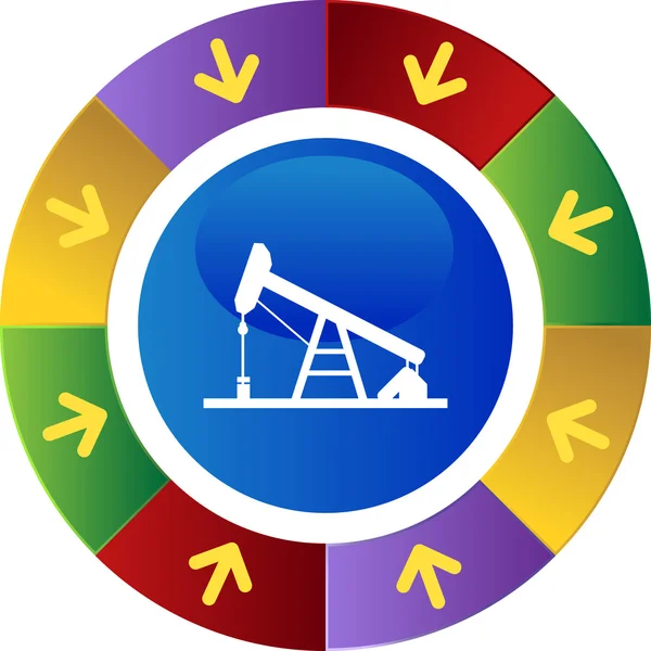 Oil Rig web button — Stock Vector